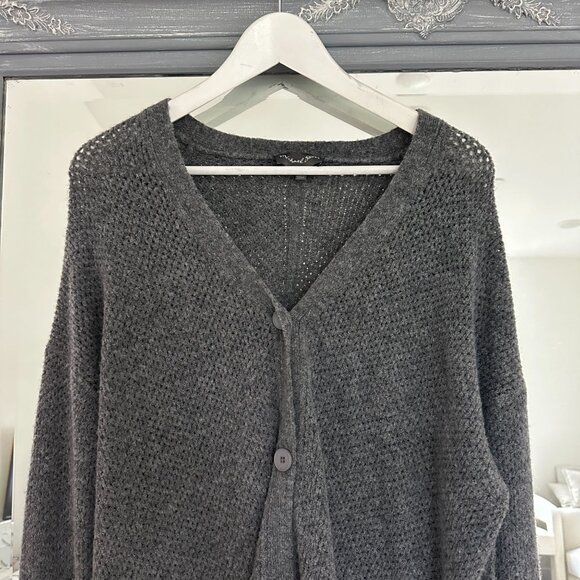 Michael Stars V-Neck Button Front Marled Gray Knit‎ Cardigan Size Small - Picture 3 of 9